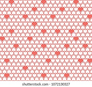 Seamless pattern with hearts for background, fabric print, decoration - vector illustration