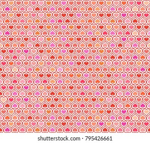Seamless pattern with hearts for background, fabric print, decoration - vector illustration