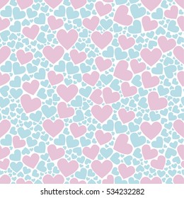 Seamless pattern with hearts. Background for gift wrapping. Decoration fabric. Wallpaper design.