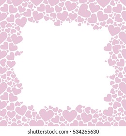 Seamless pattern with hearts. Background for gift wrapping. Decoration fabric. Wallpaper design.Frame