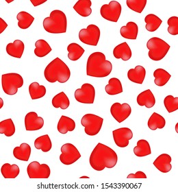 Seamless pattern with hearts Background. Red mesh hearts. Vector illustration.