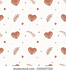 Seamless pattern with hearts. Background for wrapping paper, greeting cards and seasonal designs. Happy Valentine's day.