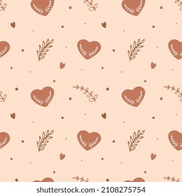 Seamless pattern with hearts. Background for wrapping paper, greeting cards and seasonal designs. Happy Valentine's day.
