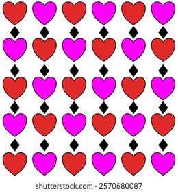 Seamless pattern with hearts. Beautiful heart background for valentine festival. Backdrop wallpaper concept. Geometry shape abstract tie-dye wallpaper. Print and screen paper.