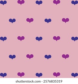 Seamless pattern with hearts in bluepink colors Vector graphics