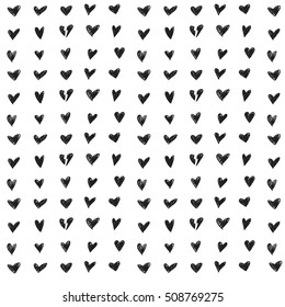 Seamless pattern. hearts. broken hearts. 