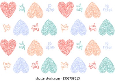 seamless pattern with hearts. can be used on packaging paper, fabric, background for different images. 