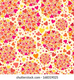 Seamless pattern with hearts. Can be used to fabric design, wallpaper, decorative paper for gifts on Valentines day, web design, etc.