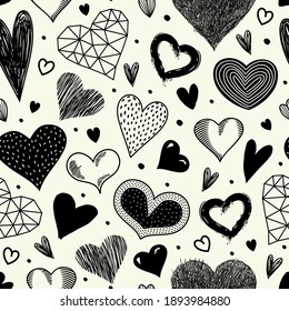 Patrón sin brillo con corazones. Se puede usar en papel envasado, tela, fondo para diferentes imágenes, etc.