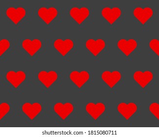 Seamless pattern with Hearts card suit. Endless background. Vector illustration.