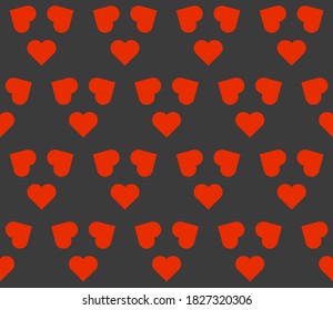 Seamless pattern with Hearts card suit. Endless background. Vector illustration.