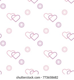 Seamless pattern with hearts and circles. Love theme. Design for banner, poster or print Valentine's day.