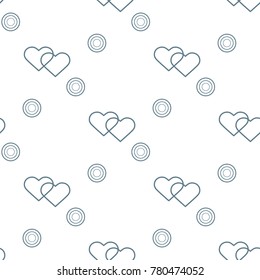 Seamless pattern with hearts and circles. Love theme. Design for banner, poster or print Valentine's day.
