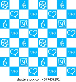 seamless pattern with hearts and coffee. textile. Celebration