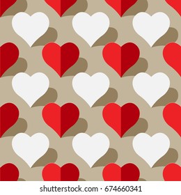 A seamless pattern from the hearts of the correct form in symmetrical order. Vector design