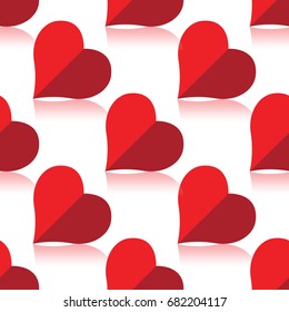 A seamless pattern from the hearts of the correct form in symmetrical order