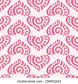 Seamless pattern with hearts, cute background for valentines.