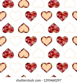 seamless pattern with hearts, for decoration of romantic products, home textiles, cover, Wallpaper, and other design