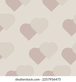 Seamless pattern with hearts in delicate colors.