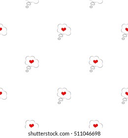 Seamless pattern of hearts in the dialog box