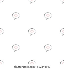 Seamless pattern of hearts in the dialog box