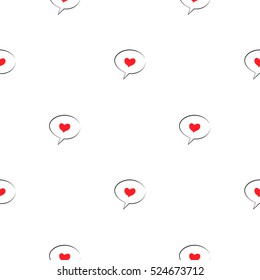 Seamless pattern of hearts in the dialog box