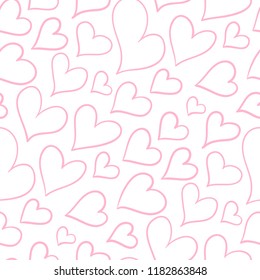 Seamless pattern with hearts of different sizes. A pattern for expressing feelings.