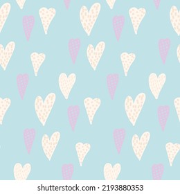 Seamless Pattern With Hearts Of Different Sizes And Colors For Children