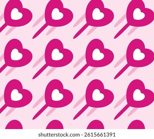 Seamless pattern hearts dots. Valentine's day pattern. Flying hearts