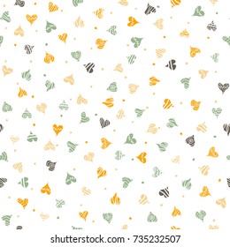 Seamless pattern with hearts and dots.Vector illustration