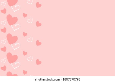 Seamless pattern of hearts drawn with crayons