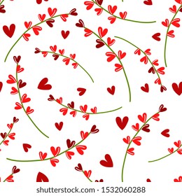 seamless pattern with hearts. Festive background for Valentine's Day, February 14th.