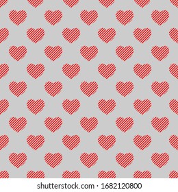 Seamless pattern of hearts. Geometric background. Vector illustration. Good quality. Good design.