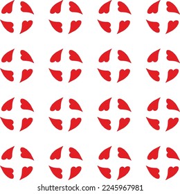 Seamless pattern Hearts geometric background in vector design