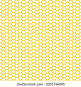 Seamless pattern of hearts. Geometric orange background.
