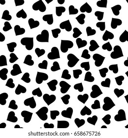 Seamless pattern with hearts. Graphic modern pattern. Black and white vector background.