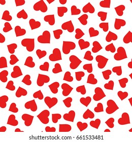 Seamless pattern with hearts. Graphic modern pattern. Red and white vector background.