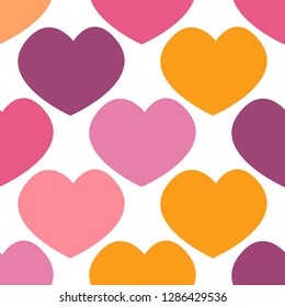 Seamless pattern of hearts, great design for any purposes. Graphic modern pattern. Natural pattern. Holiday celebration. Pink vector design. Heart sign.