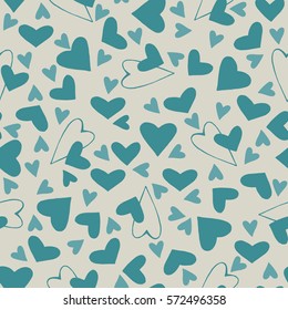 Seamless pattern of hearts. Great for Valentine's Day, Mother's Day, Easter, wedding, scrapbook, gift wrapping paper, textiles. Vector illustration
