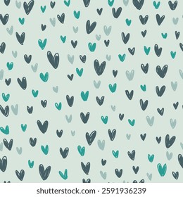 Seamless pattern with  hearts . Hand drawn hearts pattern.