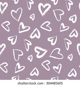 Seamless pattern with hearts. Hand drawn background.