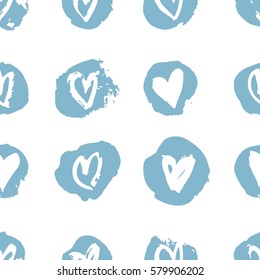 Seamless pattern with hearts. Hand drawn vector illustration. Decorative elements for design. Creative art work