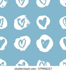 Seamless pattern with hearts. Hand drawn vector illustration. Decorative elements for design. Creative art work
