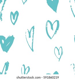 Seamless pattern with hearts. Hand drawn vector illustration. Decorative elements for design. Creative art work