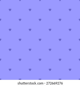 Seamless pattern with hearts hand-drawn style polka dot dark purple on a light pale purple background