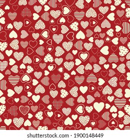  Nahtloses Muster mit Herzen. Alles Gute zum Valentinstag!