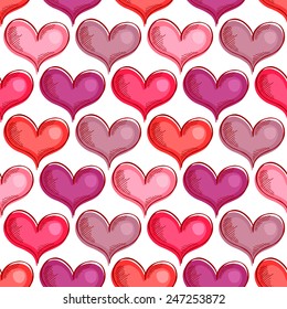 Seamless pattern with hearts. Happy Valentine's Day!