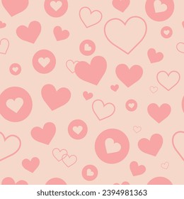 Patrón sin inconvenientes de corazones y botones cardíacos. Ilustración del vector