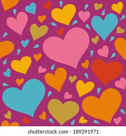 Seamless pattern with hearts. Holiday pattern
