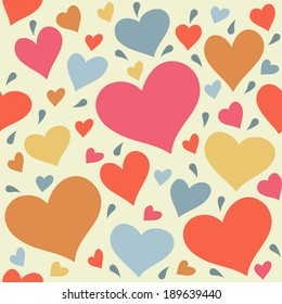 Seamless pattern with hearts. Holiday pattern